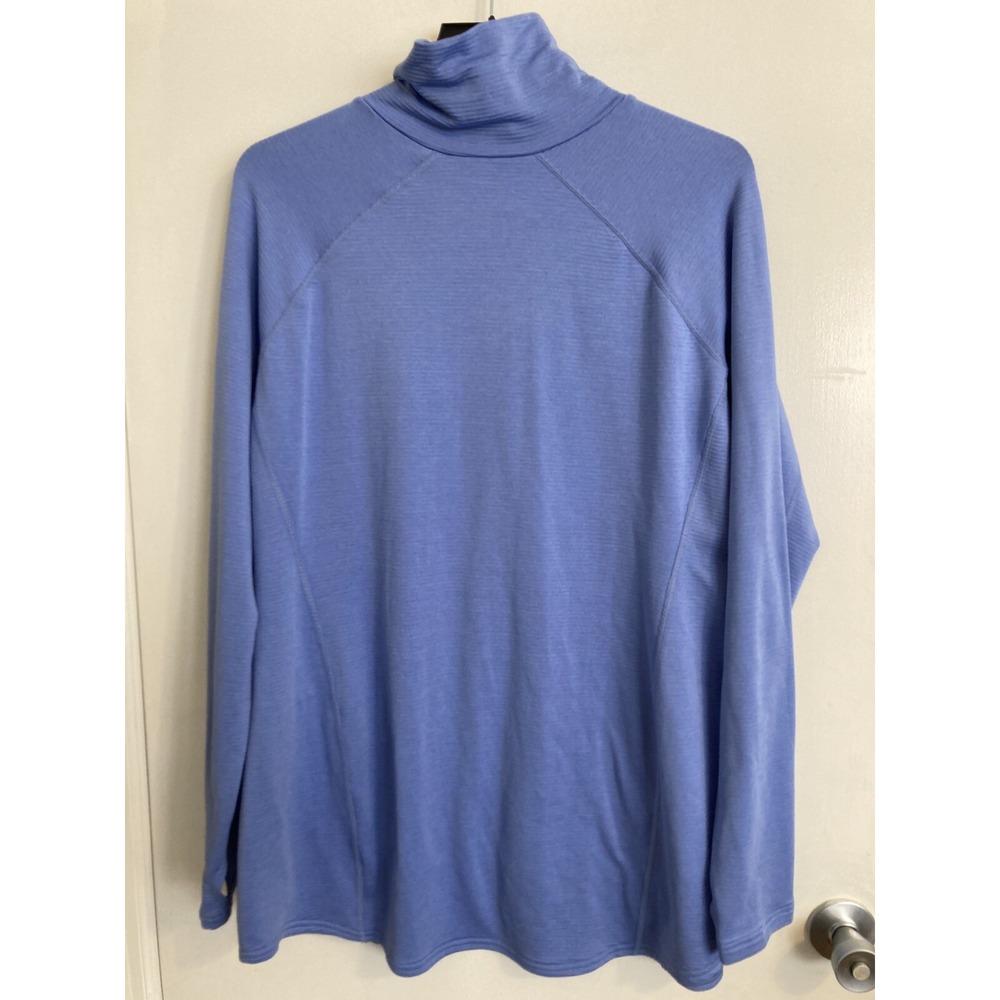 Duluth Trading Women's Sweater Blue Extra Large Oversized Ribbed Wrap Neck #562 - Picture 5 of 8